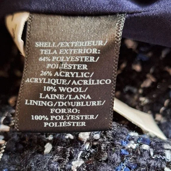 Ann Taylor Skirt Set  Blue/Black Tweed Fully Lined, Pristine  Soft Size 14 - Picture 8 of 8